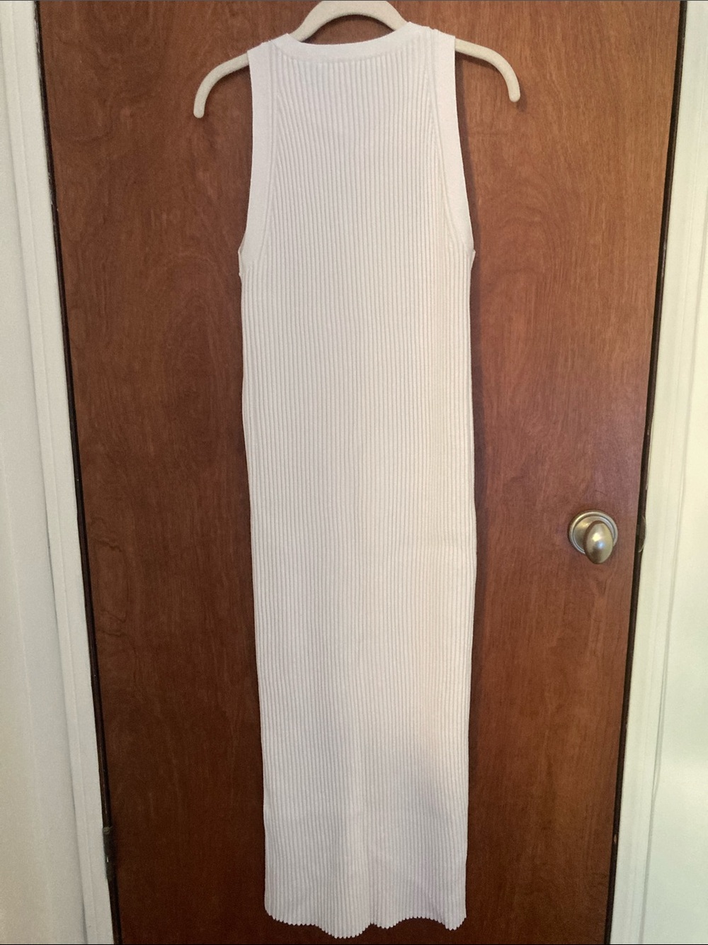 COS White Ribbed Button-Down Maxi Dress - Picture 5 of 6
